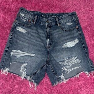 American Eagle Curvy Relaxed Women's Ripped Jean Shorts Size 10